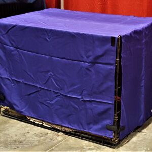 A purple fabric cover draped over a rectangular frame.