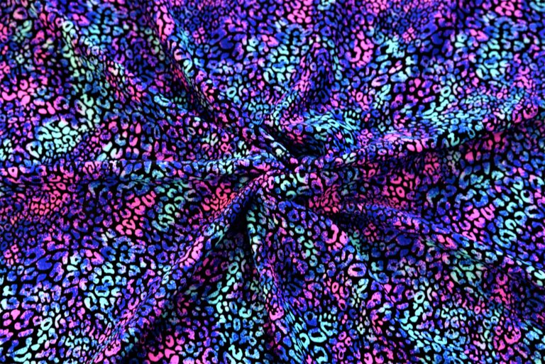 Colorful leopard print fabric with vibrant hues