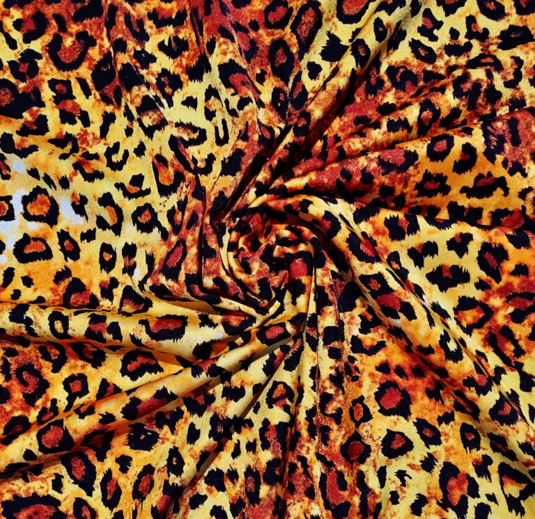 Leopard print fabric with swirling pattern