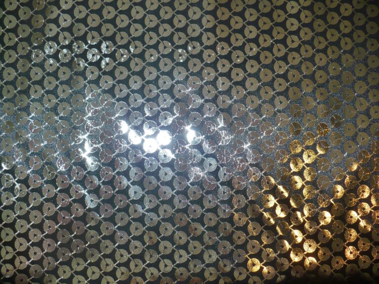Reflective sequin pattern with bright light