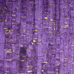 Purple textured pattern with gold accents.