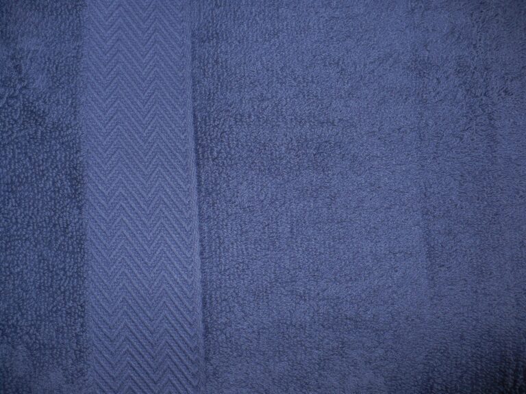 Dark blue textured towel with pattern stripe