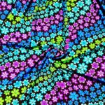 Colorful floral fabric with vibrant flower patterns.