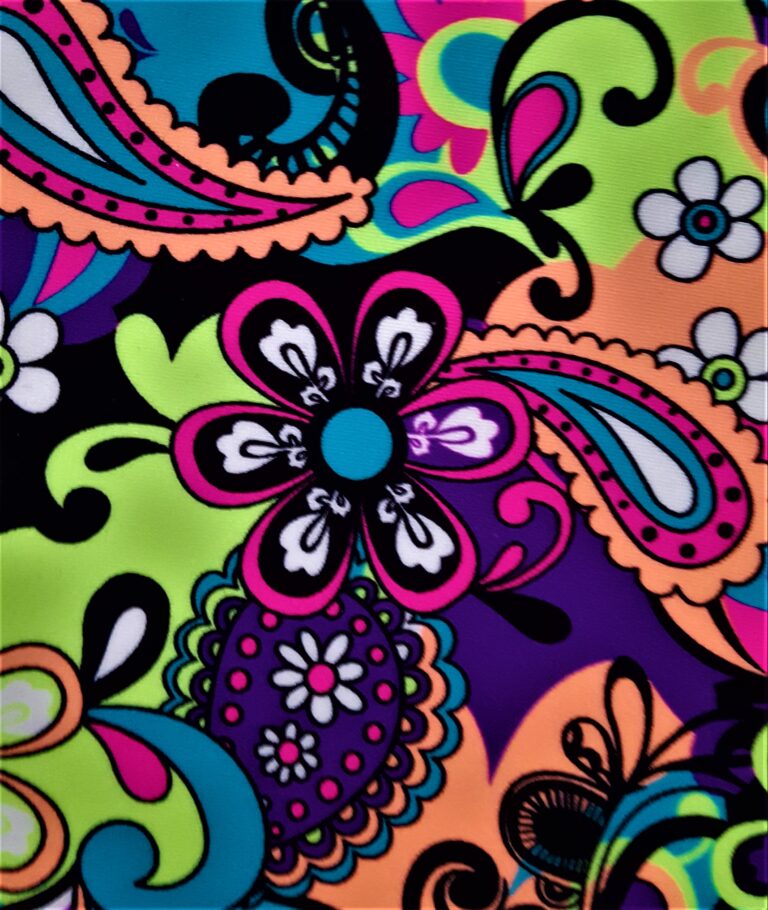Colorful abstract floral and paisley pattern